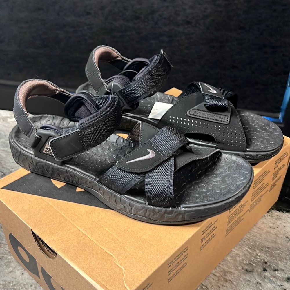 Revolve + Nike ACH Air Deschutz sandals